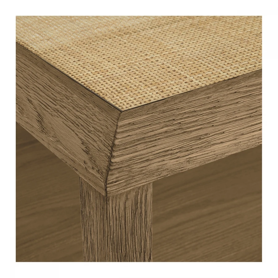 Table Basse Ema Chêne Rotin Naturel Blanc D'Ivoire – Image 4