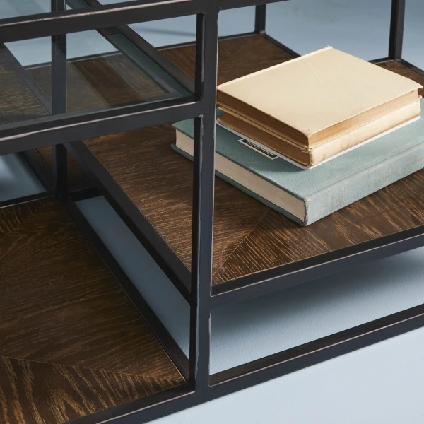 Table Basse Rectangulaire Jules Métal Verre Chêne – Image 7