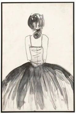 Tableau Cadre Danseuse Noir-Blanc 122cm