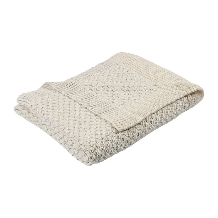 Plaid Ombelio Ecru Argent Coton 150x125 – Image 3