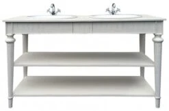 Meuble Lavabo Double Vas Vintage 8 Patines Au Choix