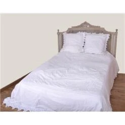 Housse De Couette + 2 Taies Dentellière Blanc Coquecigrues 240x260