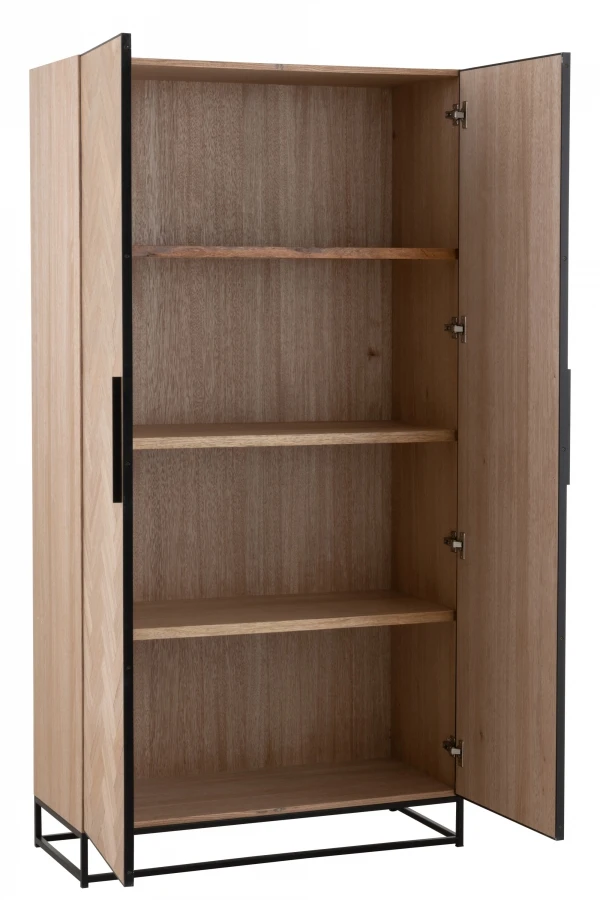 Armoire 2 Portes Zig Zag Naturel Noir – Image 9