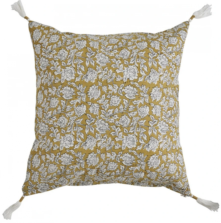 Coussin Eden - Safran 50x50 - Blanc D'Ivoire