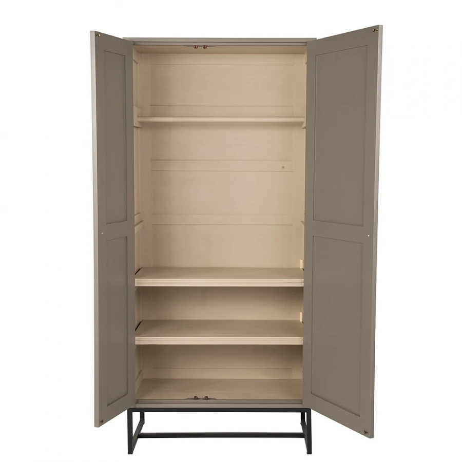 Armoire 2 Portes Pin Métal Nestor – Image 2