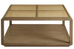 Table Basse Ema Chêne Rotin Naturel Blanc D'Ivoire