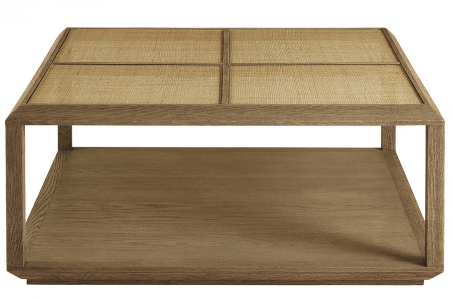 Table Basse Ema Chêne Rotin Naturel Blanc D'Ivoire