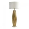Lampe Malana Pied + Abat-jour Lin Ecru Blanc D'Ivoire