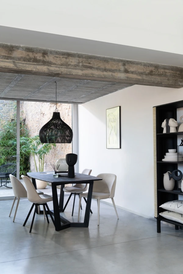 Armoire Bibliothèque Molly Bois Noir Rotin Naturel – Image 7