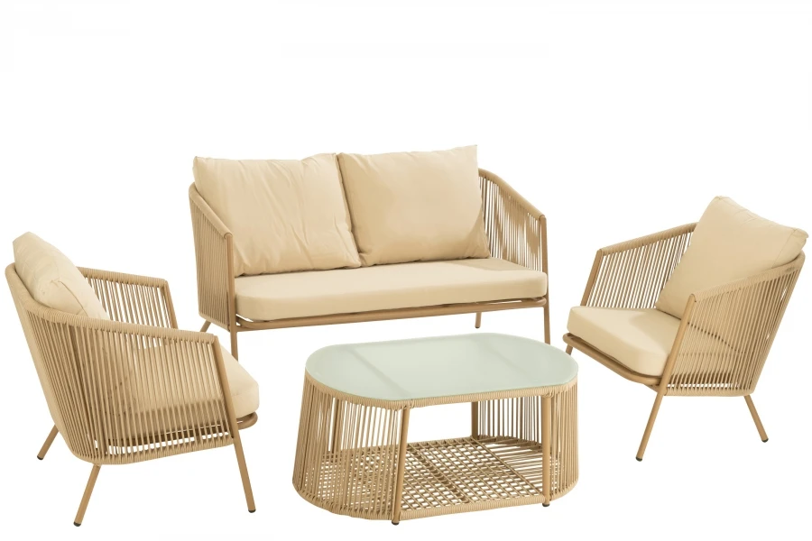 Salon De Jardin Alu-Cordes (2 Couleurs) (Outdoor)