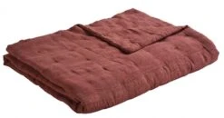 Couvre Lit Chloé Lin Lavé Terracotta 230x180 Blanc D'Ivoire