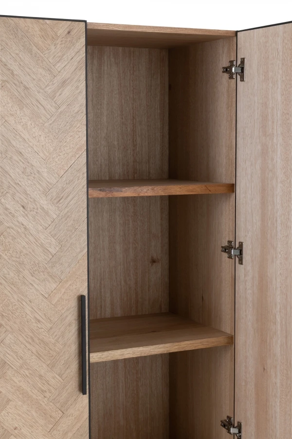 Armoire 2 Portes Zig Zag Naturel Noir – Image 8