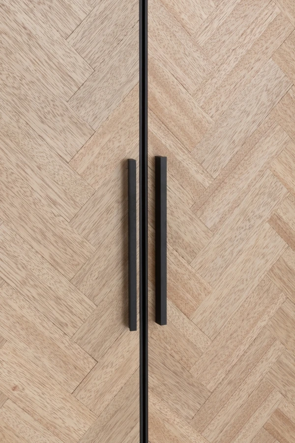 Armoire 2 Portes Zig Zag Naturel Noir – Image 6