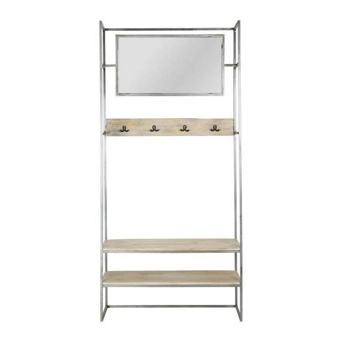 Vestiaire D'entrée Tangram Bois Naturel Métal