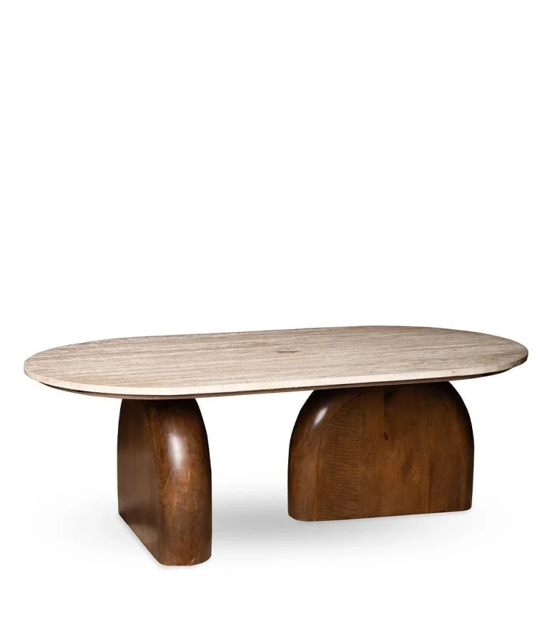 Table Basse Ovale Aydin Travertin – Image 5