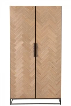 Armoire 2 Portes Zig Zag Naturel Noir