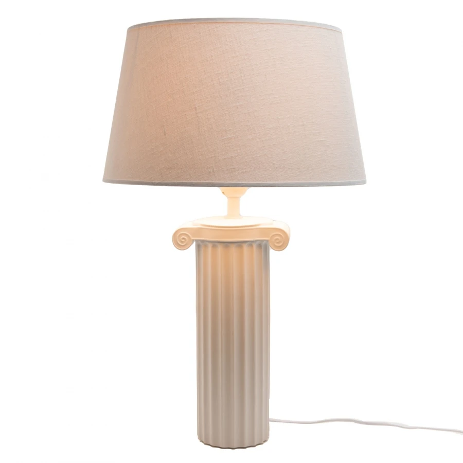 Lampe Athènes Porcelaine Lin Blanc – Image 2