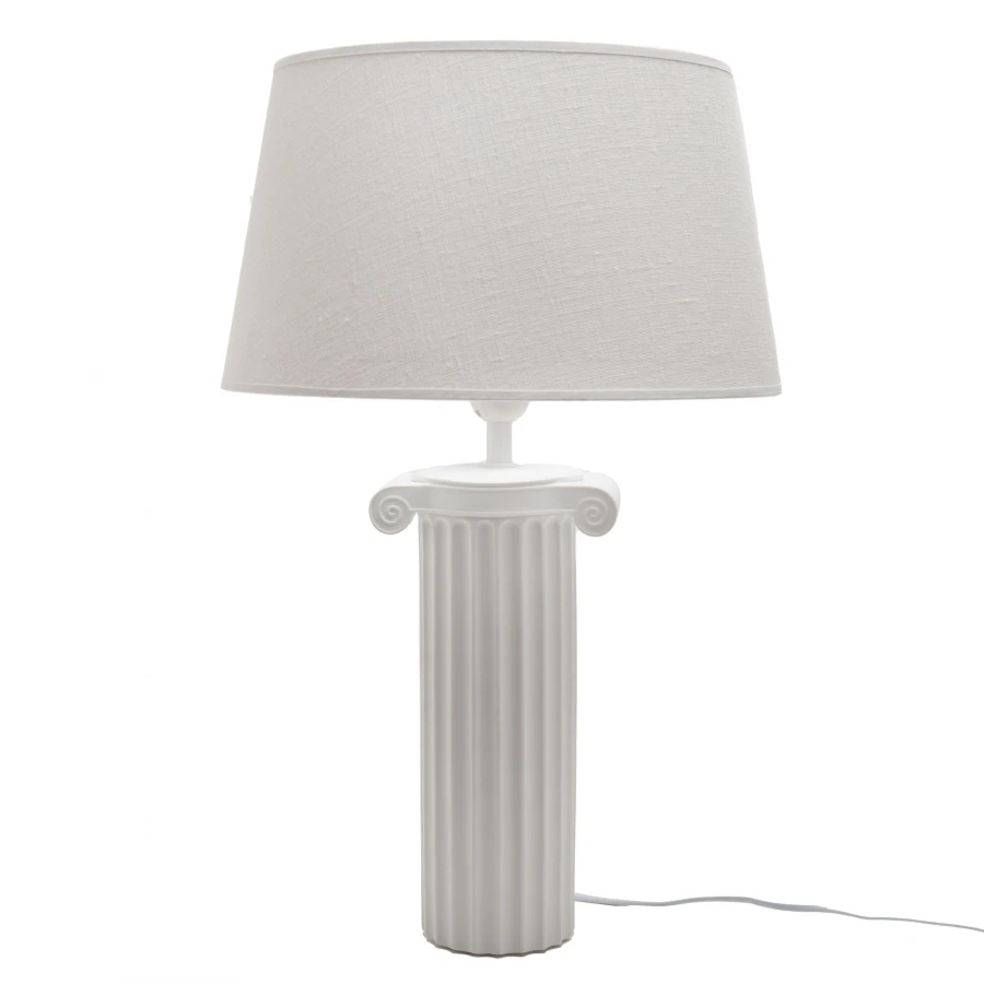 Lampe Athènes Porcelaine Lin Blanc