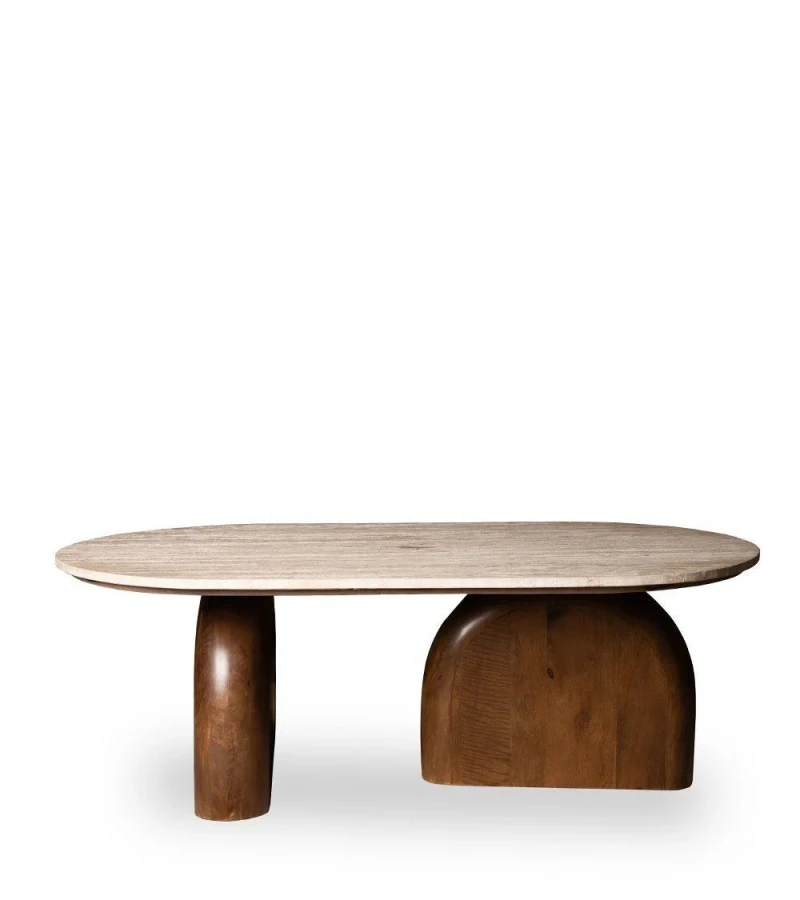 Table Basse Ovale Aydin Travertin – Image 2