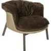 Fauteuil Bob Velours Marron