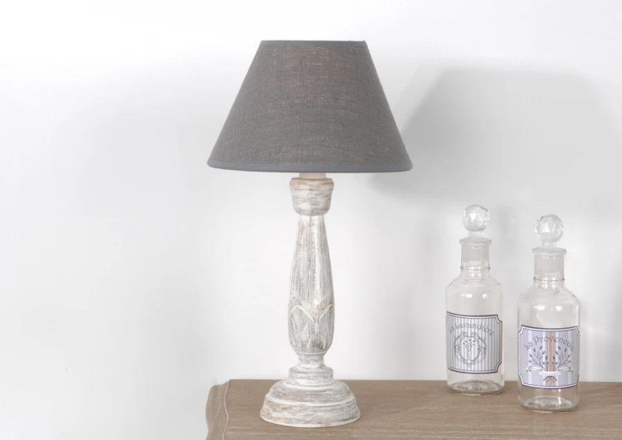 Lampe Bois Lin Gris Corolla Amadeus