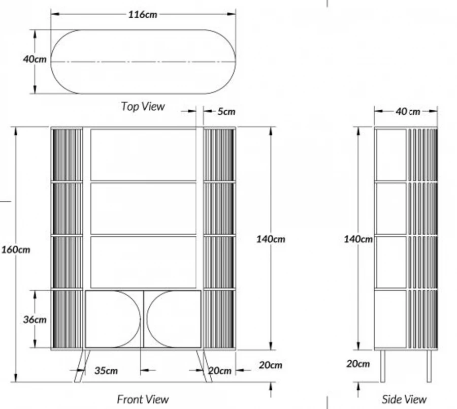 Bibliothèque Fuji Manguier Naturel Blanchi *NOUVEAU* – Image 4
