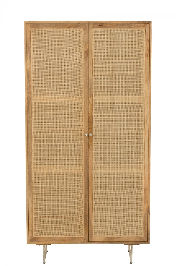 Armoire 2 Portes Weaving Bois Rotin Naturel – Image 3