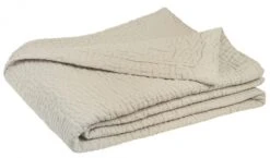 Dessus De Lit -- César Boutis Coton Mastic 270x260 Blanc D'Ivoire