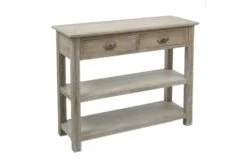 Console 2 Tiroirs Bois Naturel Grisé Blanchi Jolipa