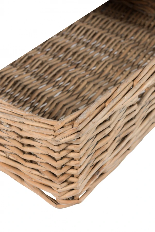 Table De Chevet Bois Blanc Panier Osier Jolipa – Image 6