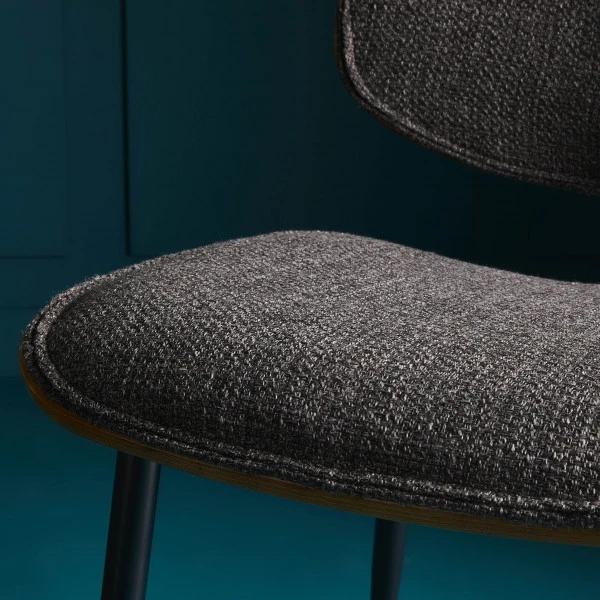 Chaise Olympia Bois Tissu Gris – Image 6