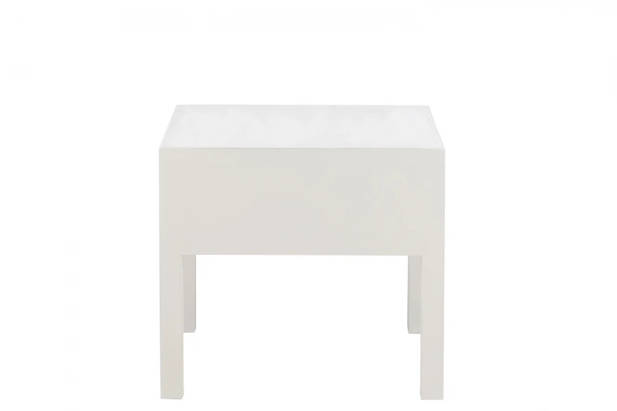 Table De Chevet Bois Blanc Panier Osier Jolipa – Image 4
