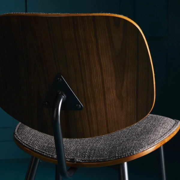 Chaise Olympia Bois Tissu Gris – Image 4