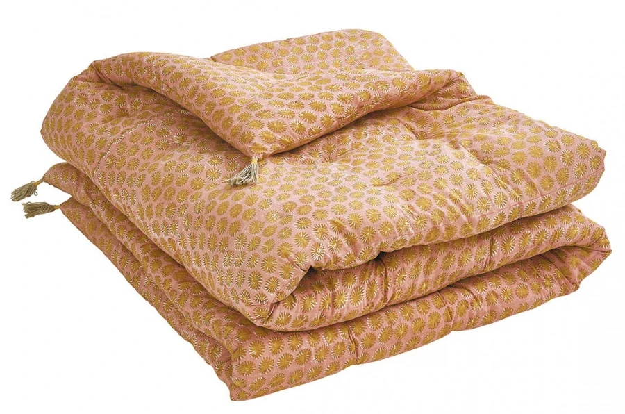 Courte Pointe Tokyo Coton Rose 200x150 Blanc D'Ivoire