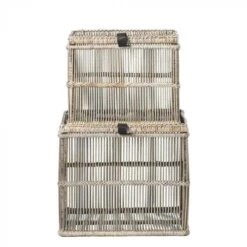 Jeu De Paniers Norah Rotin Naturel Fait Main