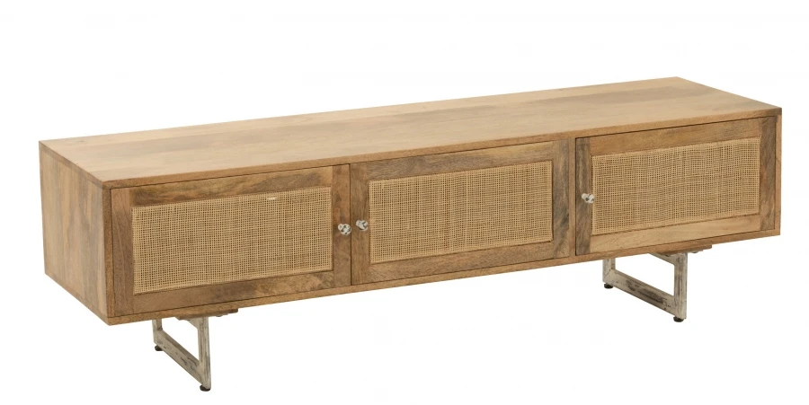 Meuble TV Weaving Bois Rotin Naturel