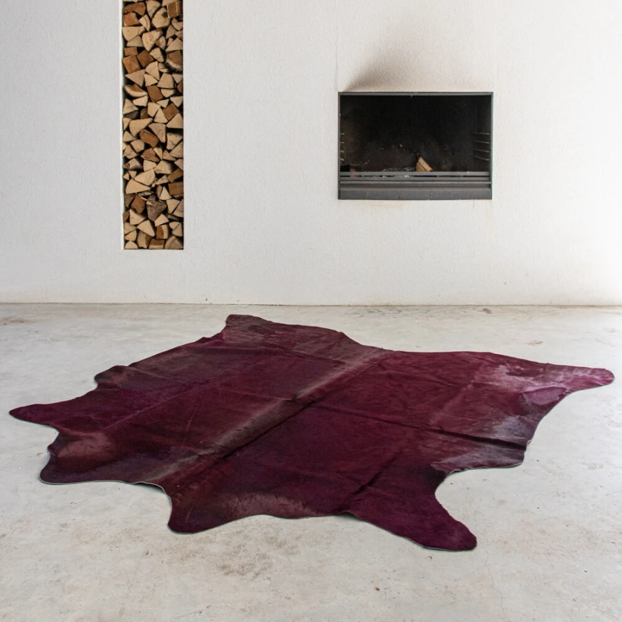 Tapis Vache Couleur Bordeaux 250cm – Image 2