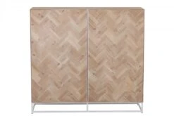 Buffet Bas 2 Portes Zig Zag Naturel Blanc