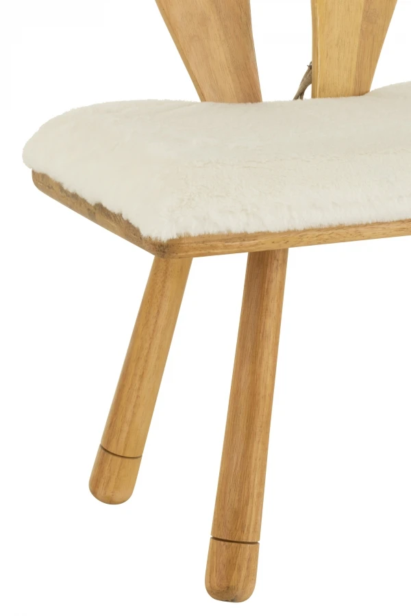 Chaise Enfant Lapin 2 Places Bois Naturel – Image 5