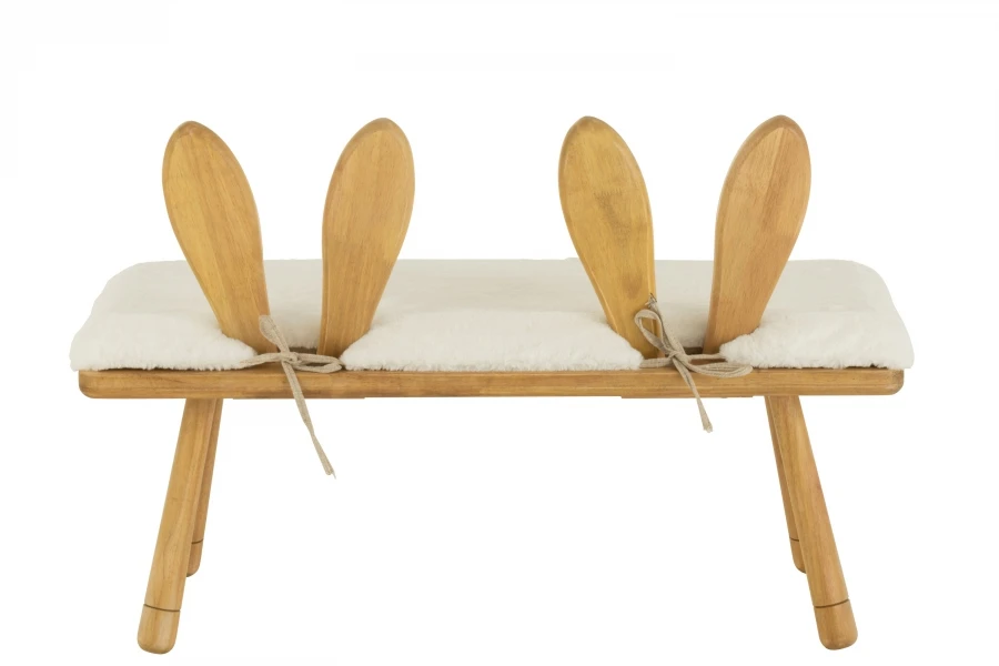 Chaise Enfant Lapin 2 Places Bois Naturel – Image 4