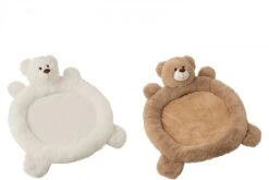 S/2 Tapis De Jeu Ours Peluche Blanc Beige