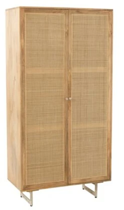 Armoire 2 Portes Weaving Bois Rotin Naturel