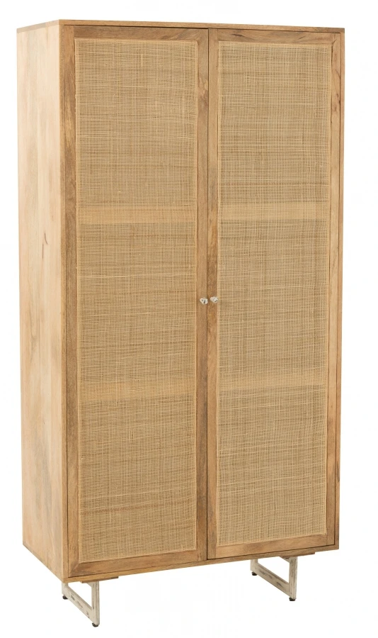 Armoire 2 Portes Weaving Bois Rotin Naturel