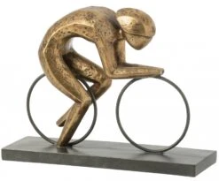 Cycliste Sur Socle Or