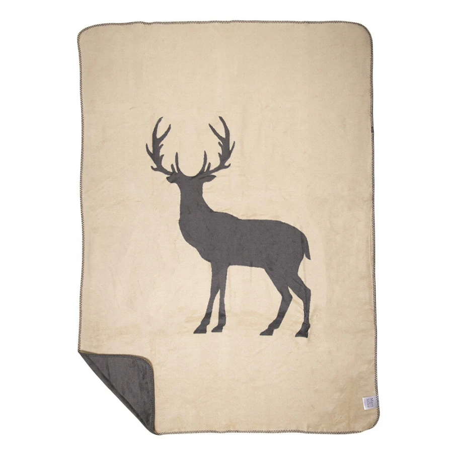 Plaid Cerf Debout Gris 130*180 – Image 2