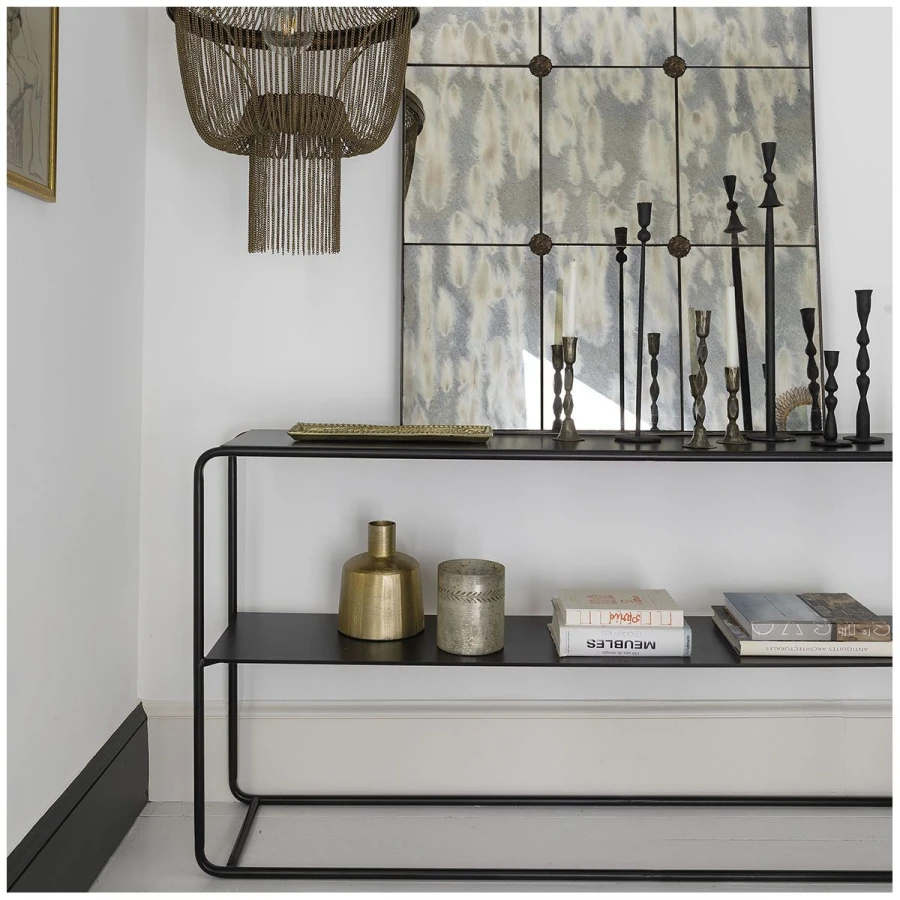 Console Indus Ernest Métal Noir Blanc D'Ivoire – Image 2