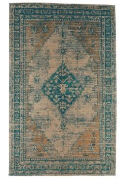 Tapis Darya Bleu 240x150 Blanc D'Ivoire