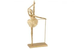 Statue Ballerine Jambe Haute Or