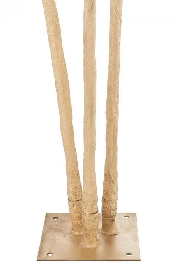 Arbre Feuilles Palmier Métal Or 3 Troncs 250cm – Image 2