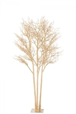 Arbre Branches Nues Métal Or 3 Troncs H240cm